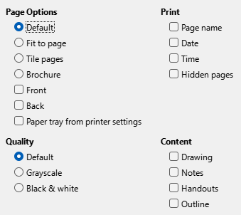 Impress Print Options Dialog