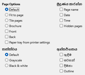 Impress Print Options Dialog