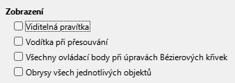 Dialogové okno Možnosti, Zobrazení pro Impress