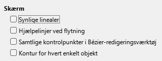 Valgmuligheder i dialogen Impress Vis