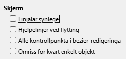 Dialogvindauget for Impress – Vis