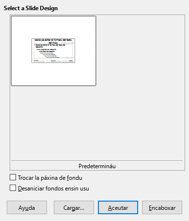 Slide Design Dialog