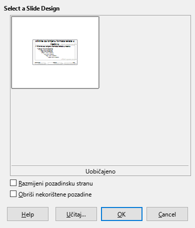 Slide Design Dialog