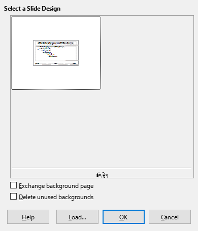 Slide Design Dialog