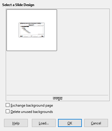 Slide Design Dialog
