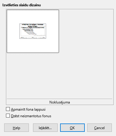 Slide Design Dialog