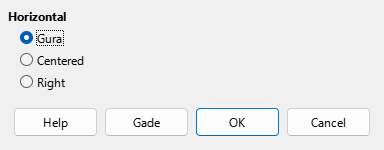 Alignment Dialog