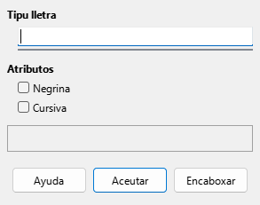 Caxa de diálogu Tipu lletra