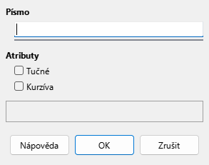 Dialogové okno Písmo