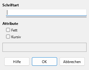 Dialog Schriftart ändern