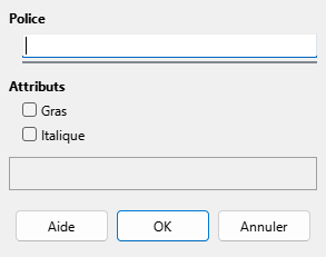 Boîte de dialogue de police