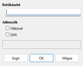 Betűkészlet párbeszédablak