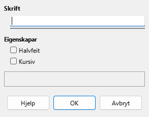 Dialogvindauget for skrifttypar