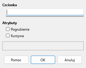 Okno dialogowe czcionki