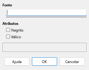 Caixa de diálogo fonte