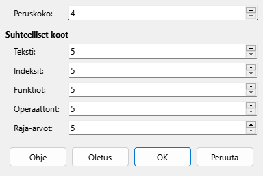 Font Size Dialog