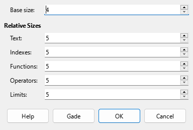 Font Size Dialog