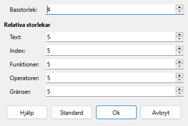Font Size Dialog