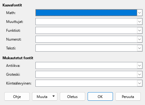 Font Type Dialog