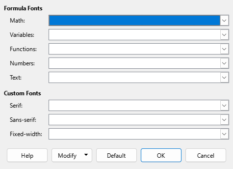 Font Type Dialog