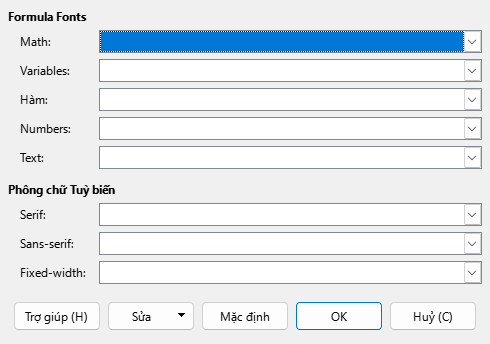 Font Type Dialog