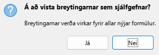 Save Default Dialog