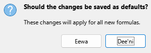 Save Default Dialog
