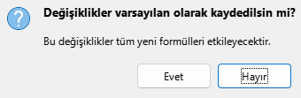 Varsayılan Kaydetme Penceresi