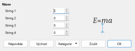 Dialogové okno Rozestupy
