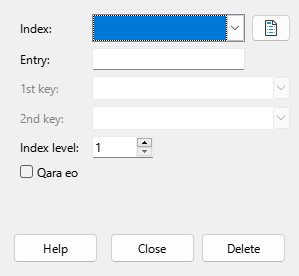 Index entry dialog