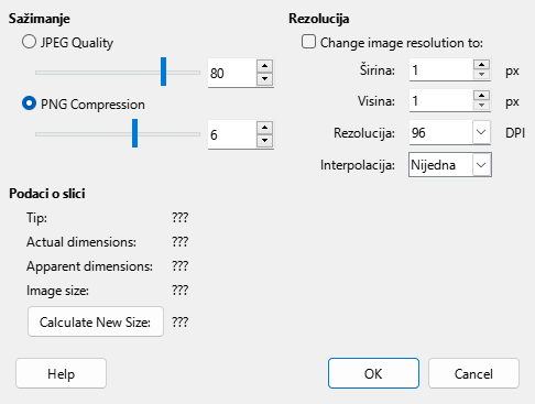 Compress Image Dialog