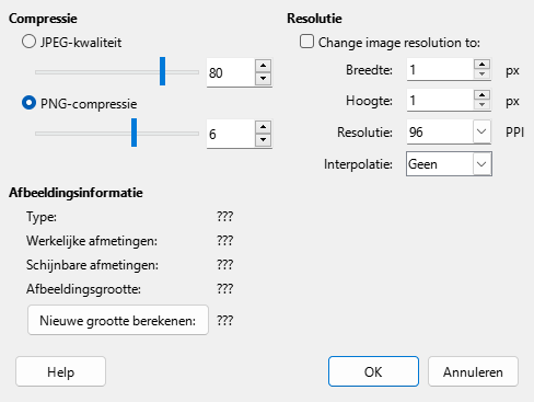Afbeelding comprimeren