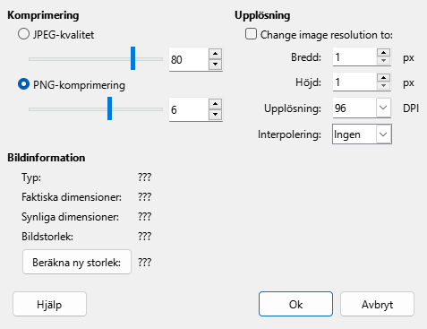 Compress Image Dialog