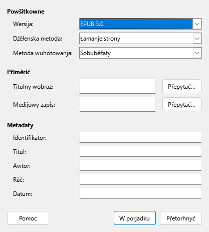Dialog EPUB-eksporta