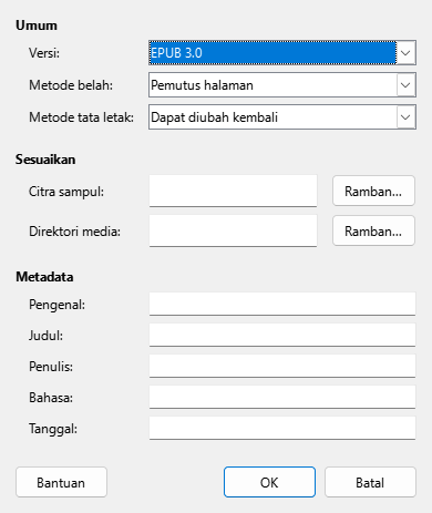 Kotak dialog EPUB