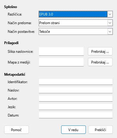 Pogovorno okno EPUB